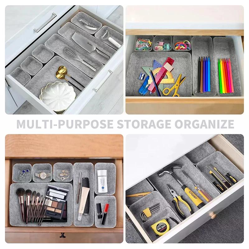 8-teiliges nahtloses Filz-Organizer-Box-Set Mehrzweck-Schreibtisch-Aufbewahrungsbox für Schreibwaren, Bastelbedarf und Heimzubehör