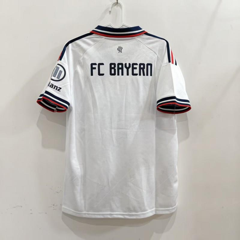 Herren FC Bayern München Auswärtsfußballtrikot Fan-Version Bambusfaser Kurzarm Fußballhemd Mit Spielernamen Nummern