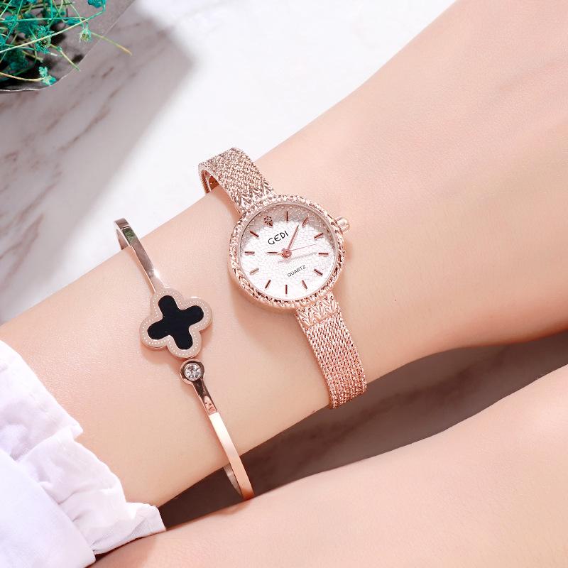 

Модные женские часы, компактные кварцевые часы Ins Style, легкие роскошные водонепроницаемые женские часы из розового золота