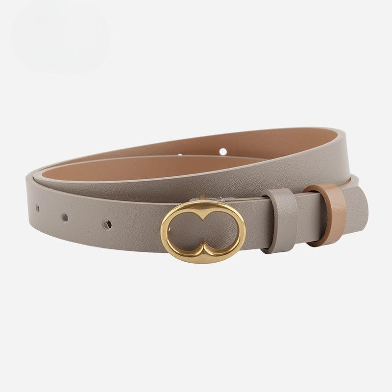 Genuine Leather Women's Thin Belt Coat Decoration with Dress High-end Accessories Waist Belt for Girls