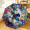 Stained Glass Fantasy King Umbrella 8-Frame for Travel, Camping, Casual Lightweight Portable Umbrella, Essential for Every Family Holidays Gift