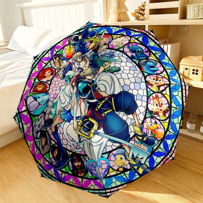 Stained Glass Fantasy King Umbrella 8-Frame for Travel, Camping, Casual Lightweight Portable Umbrella, Essential for Every Family Holidays Gift