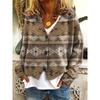 Womens Soft Knit Cardigan Sweater With 3D Print Design Loose Fit Casual Open Front Long Sleeve Pullover
