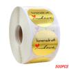 100-500pcs 1inch Vintage Kraft Paper Handmade With Love Stickers for Package Thank You Stationery Adhesive Labels Baking Seals