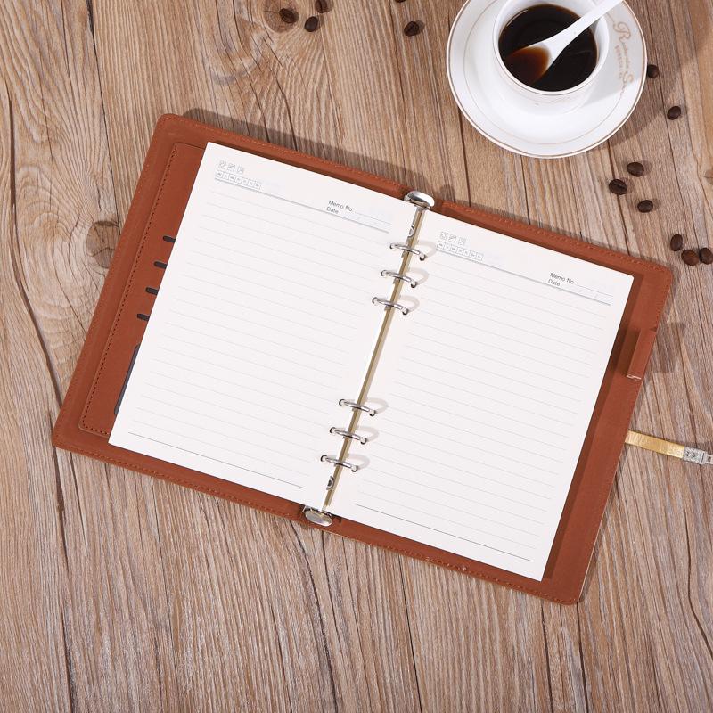 Notebook Loose-Leaf Faux Leather Thickened Work Meeting Minutes Office Supplies A5 Notepad Printable Logo