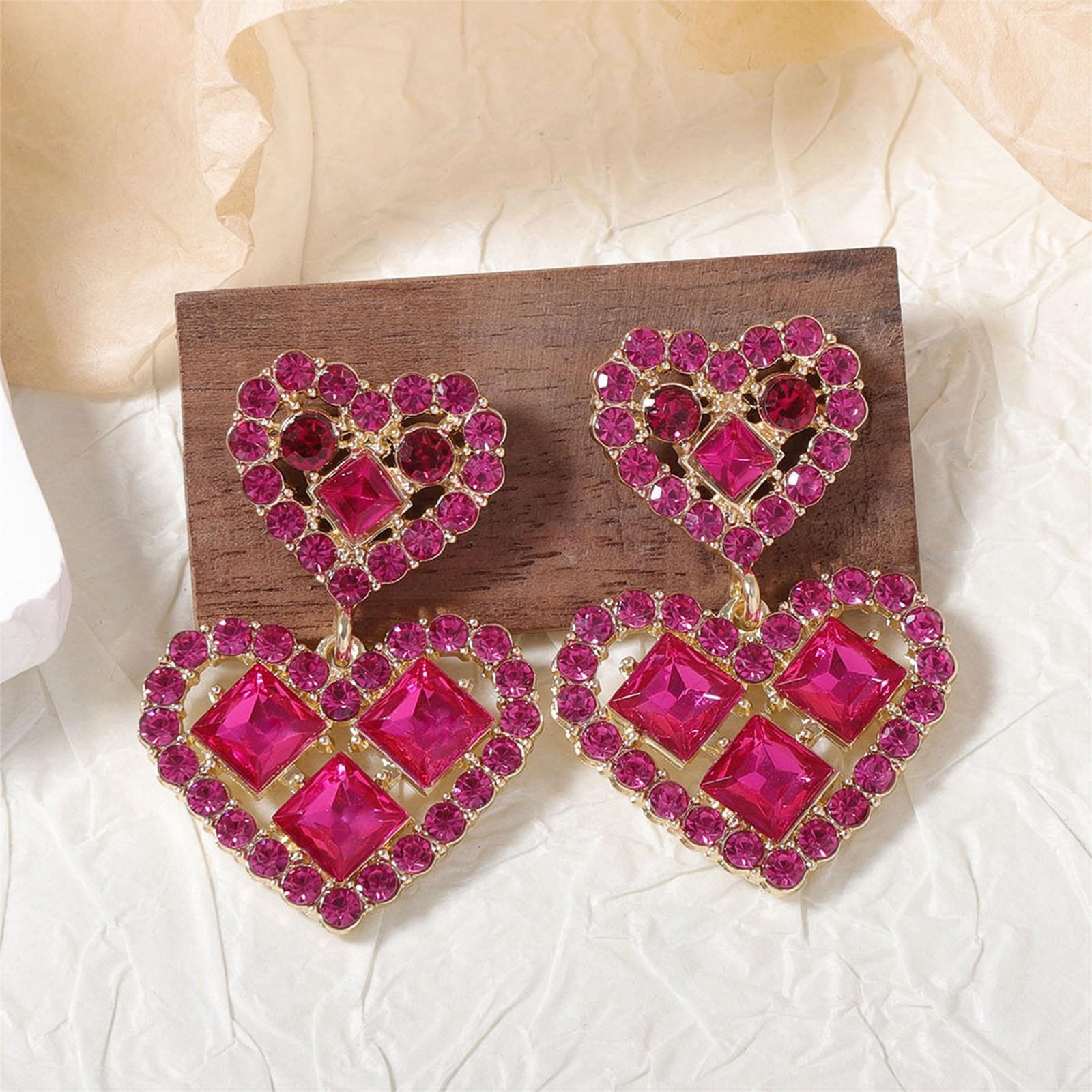 

Изысканные и модные серьги-подвески в форме сердца с имитацией жемчуга и циркония для женщин на День святого Валентина One Size красный