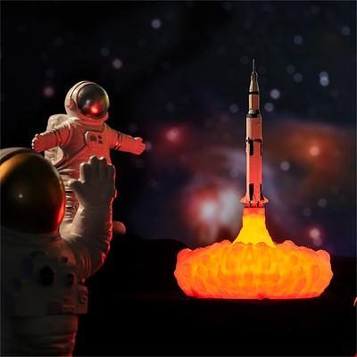 3D Printing Rocket Desk Lamp Bedside Table Lamp Warm LED Night Light USB Rechargeable Home
