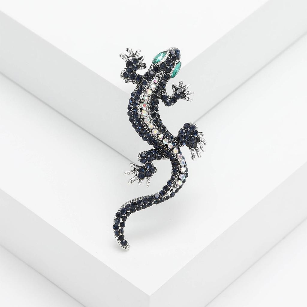 Personality Exaggerated Versatile Alloy Diamond Gecko Brooch Fashion Trend Animal Pin