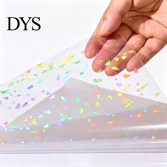 Rainbow Shimmer Laminating Roll 2PCS Holographic Film, with Shimmering Effect, Waterproof Sheets Scratch-Proof Precoated for Cards And DIY Projects