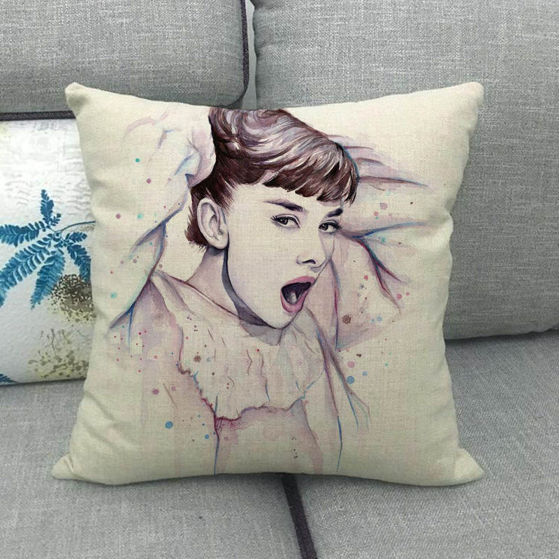 Portrait Oil Painting Of A Celebrity Digital Printing Short Plush Pillow Covers For Car Sofa Office Cushion Cover Home Goods