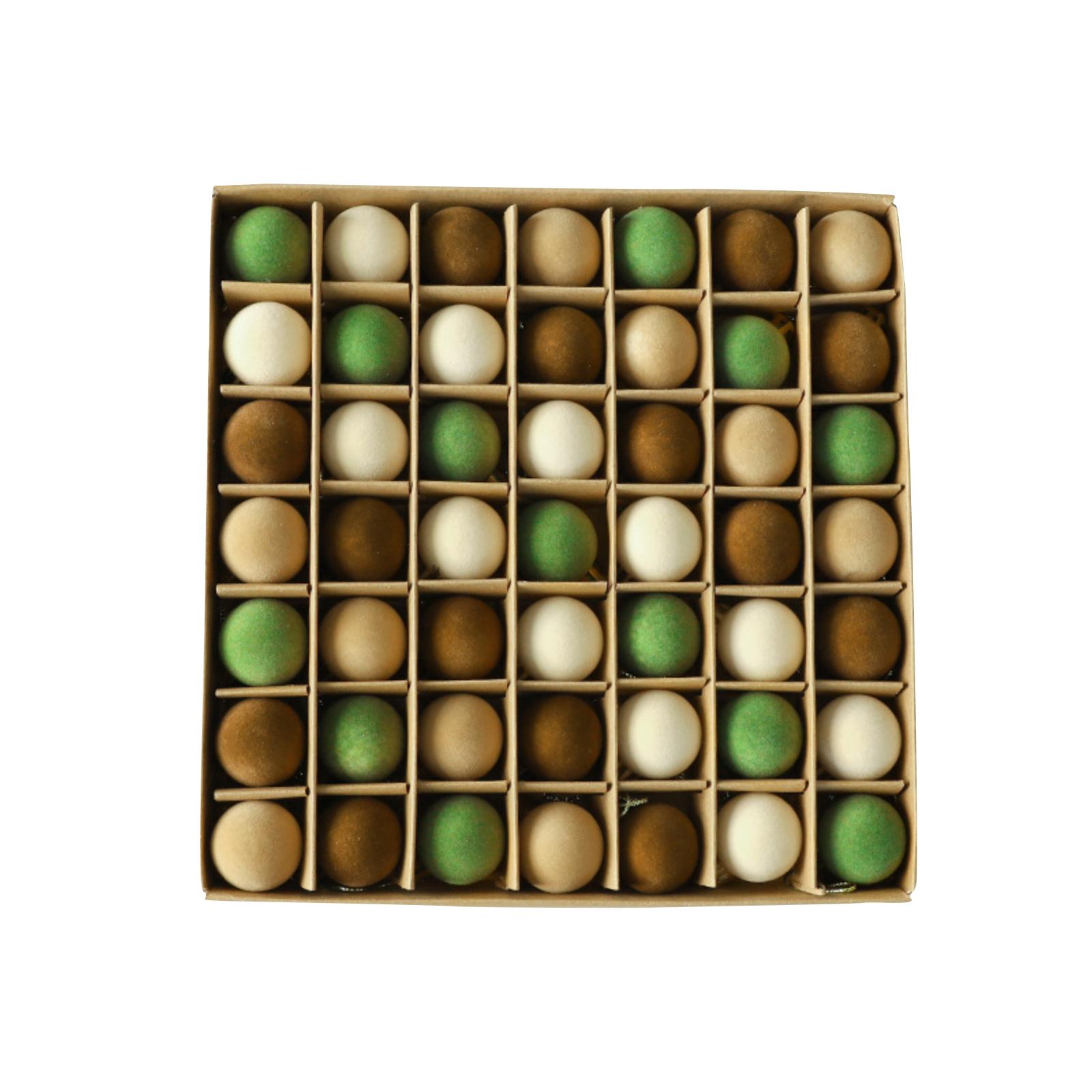 

3cm 49pcs Mixed Color Plastic Flocked Christmas Balls, Colorful Hanging Balls, Christmas Tree Ornaments, Boxed, Window Decoration Round Balls One Size