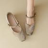 Fashion 2025 Shoes New Low Heeled Women's  Square Toe Stunning Low Heeled Mary Jane Shoes Fashion Women Pumps Luxury Party Shoes