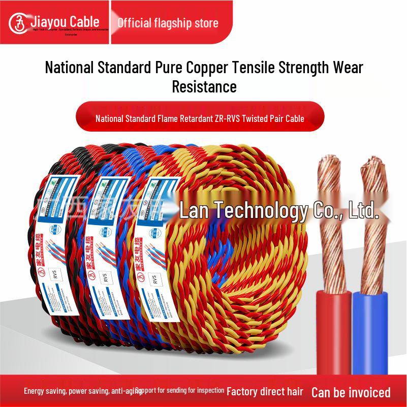 JiaYou RVS Firefighting Stranded Wire, 0.5/0.75/1/1.5/2.5/4/6 sq mm, Double Twisted Copper Core.