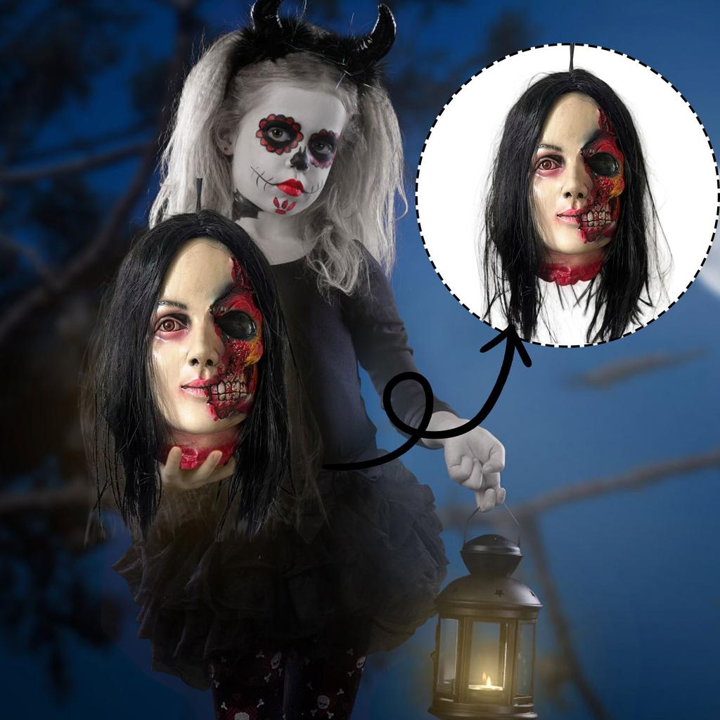 Terrifying Human Decapidated Head Ornaments, Haunted House And Room Scary Theme Decorative Props, Hanging Corpses, Skulls