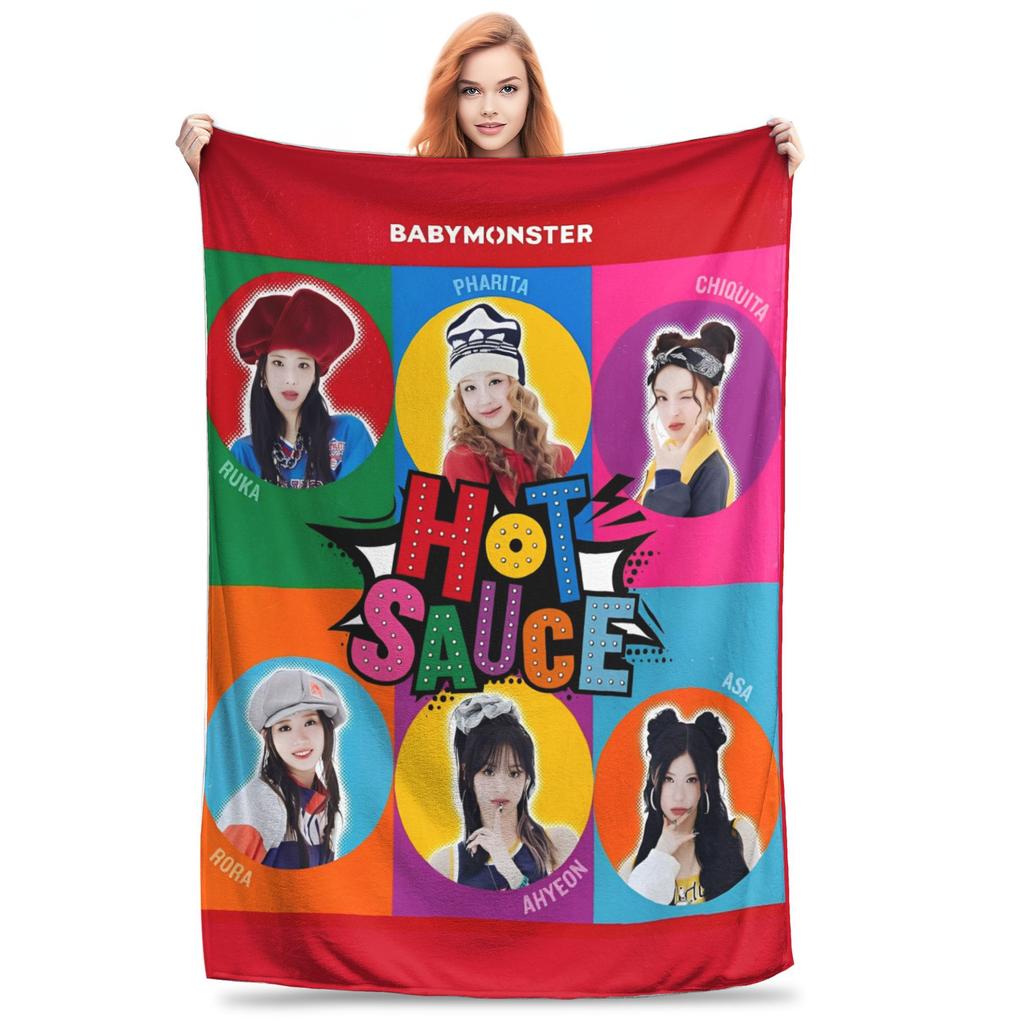 Babymonsters KPOP Flanellen Deken Geweldige Plaid Dekens voor Thuis 200x150cm Spreien,