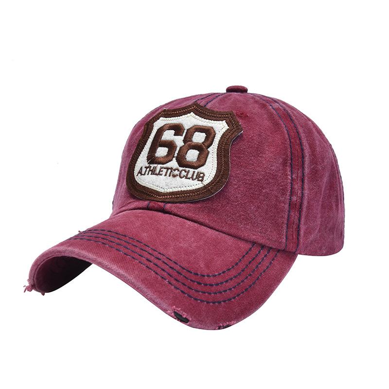 

Vintage Washed Cotton Baseball Cap with Fashion 68 Letter Embroidery for Men and Women - Unisex Hip Hop Snapback Hat Sports caps