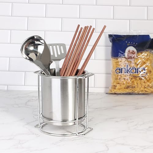 IMEEA Chopstick Holder, Kitchen Tool Stand, SUS304 Stainless Steel, Cutlery Stand for Commercial Kitchens, Storage for Chopsticks, Forks, Spoons, Ladl