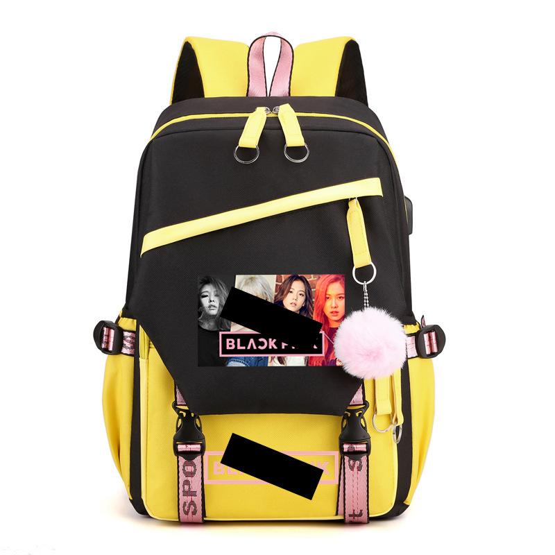 Blackpink Korean Girl Group Peripheral Printed Backpack Casual Middle School Student Schoolbag