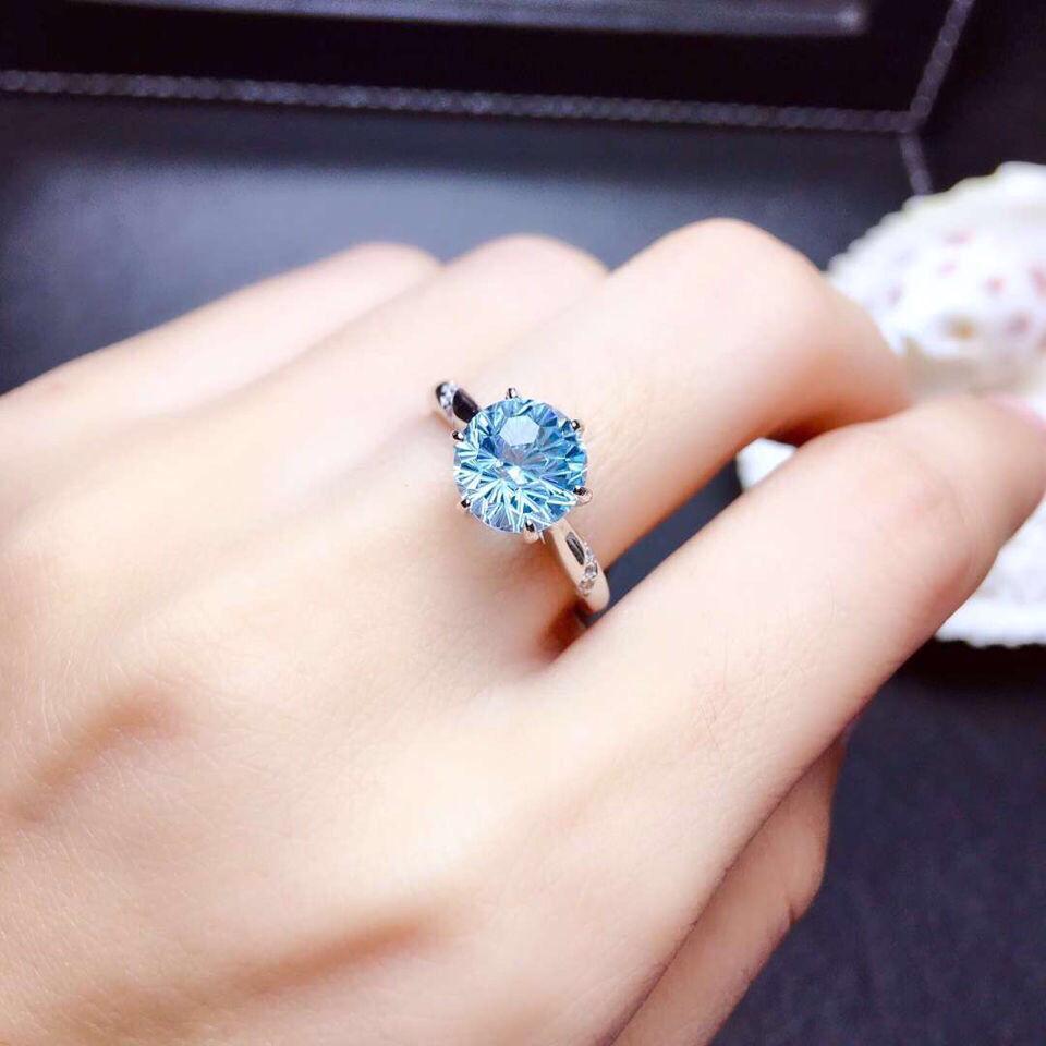 Exquisite 2 Carat Fancy Cut Diamond & Aquamarine Ring