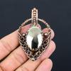 Golden Apache Pyrite Gemstone Handmade Pure Copper Wire Wrapped Pendant Jewelry
