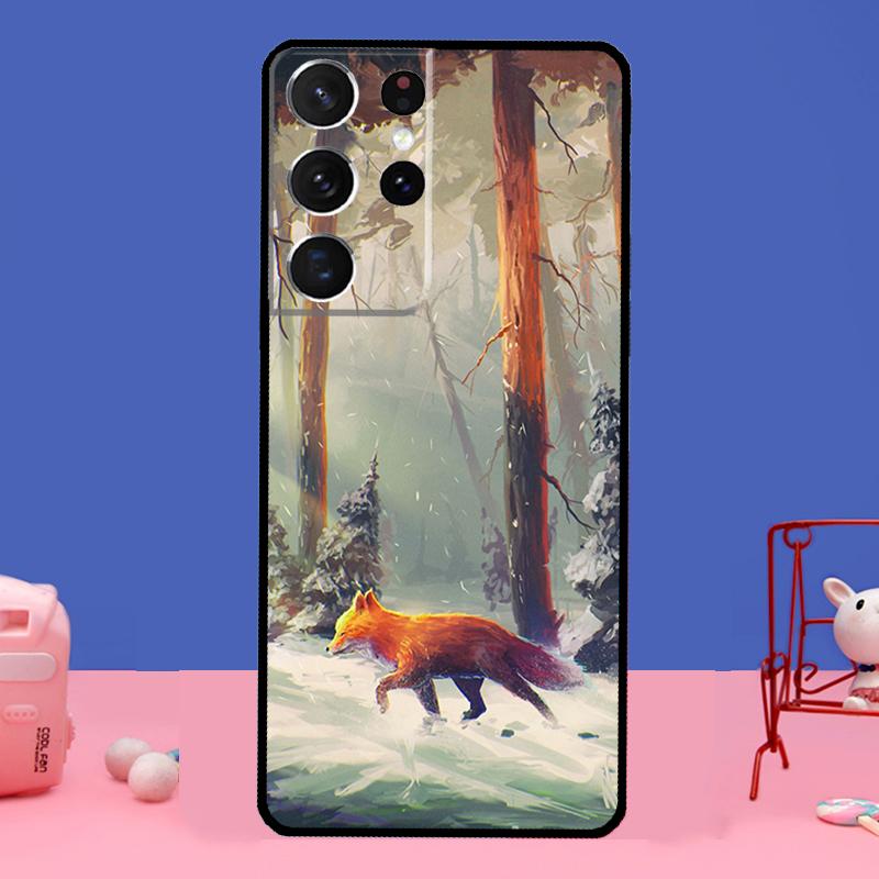 Watercolor Painting The Fox Case For Samsung Galaxy S21 S22 Ultra S20 FE S8 S9 S10 Note 10 Plus Note 20 Ultra Coque