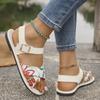 Printed Belt Buckle Women's Sandals Wish New Flat Open-toed Summer Outer Wear Beach Shoes