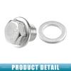 A ABSOPRO Universal Car Drain Plug with Gasket Durable M14x1.5 Metal Silver Tone (Set of 5)