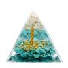 [GOLD STONE] Orgonite Pyramid, Wealth Tree, Natural Stone, Approx. 5cm Wide, Figurine, Power Stone, Purification, Turquoise, Quartz, Approx. 5cm Wide