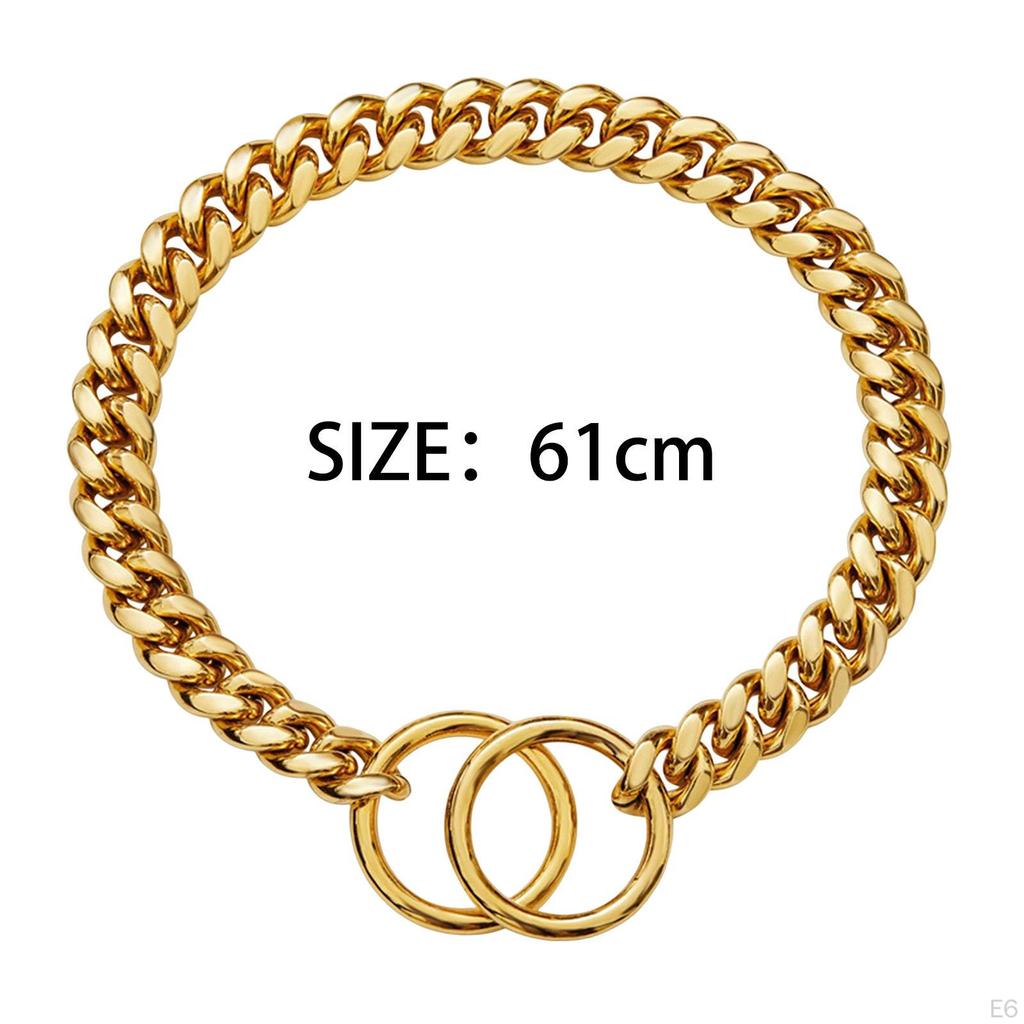 Large Dog Chain Collar Training Stainless Steel Chew Proof Necklace Choker