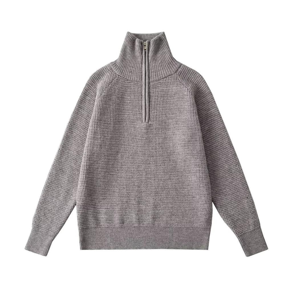 Women's Solid-color Fashionable Long-sleeved Top Sweater