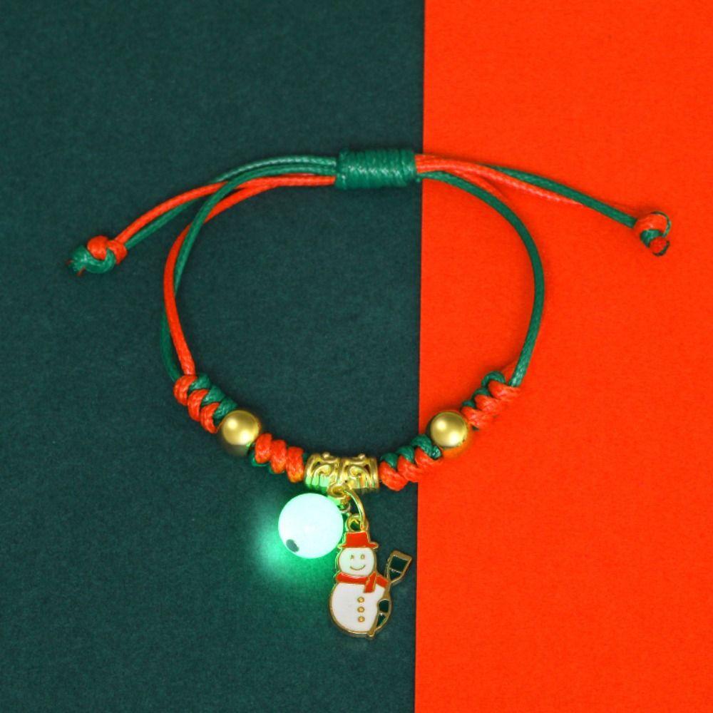 Snowflake Advent Wreath Xmas Bracelet Mistletoe Merry Christmas Bracelet  Women Men