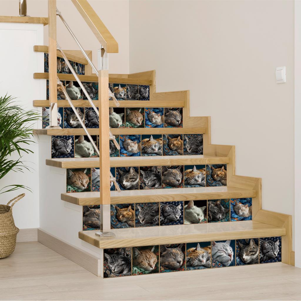 24 Pcs European Style Tile Wall Self-Adhesive Sticker Kitchen Bathroom Decorative Tile Stickers Glossy Crystal Wall Decals