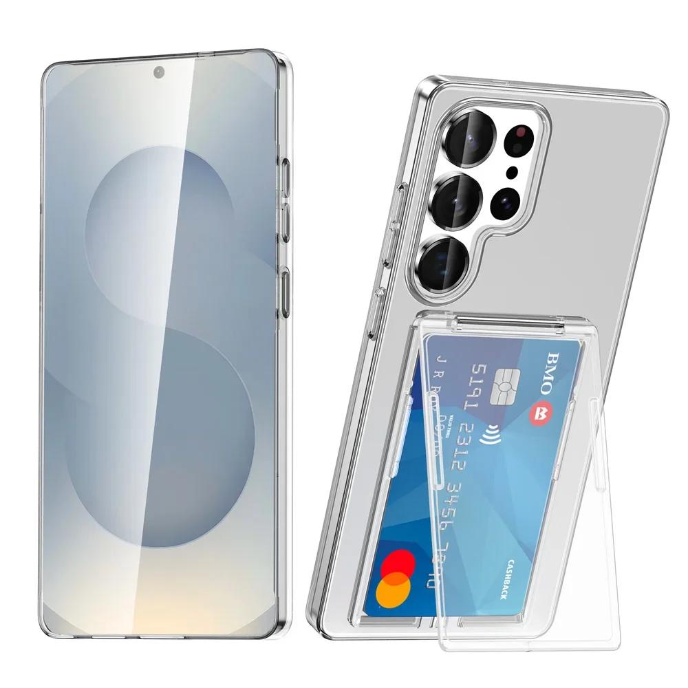 

Wallet with Card Holder Phone Case for Samsung S25 Edge S25 S24 Ultra S23 Plus Shockproof Kickstand Protective Cover Case Galaxy S23