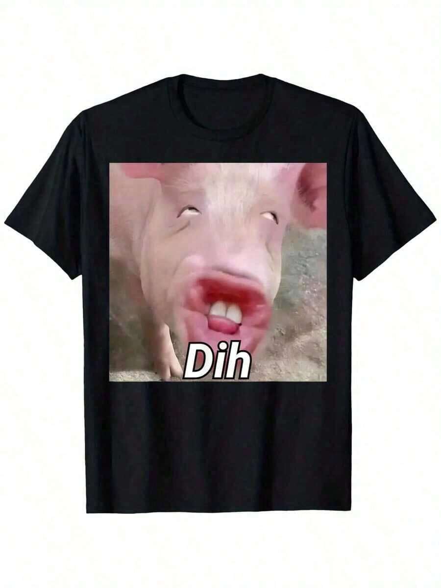 Funny Dih Brainrot Gen Z Humor Pork Dihh GenShirt Cotton 180G Round Neck Black SHoliday Giftsummer 2XL