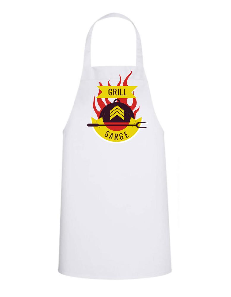 Grill Sarge - Whte Apron with Color design Great Gift Unisex T-Shirt XXL