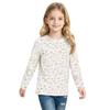 T-shirt casual a manica lunga con stampa sul collo per bambini, top per ragazzi e ragazze