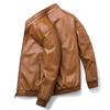 Herbst Warme Männliche Lederjacke Plus Größe 8xl Herren Stehkragen Mantel Leder Biker Jacken Reißverschluss 