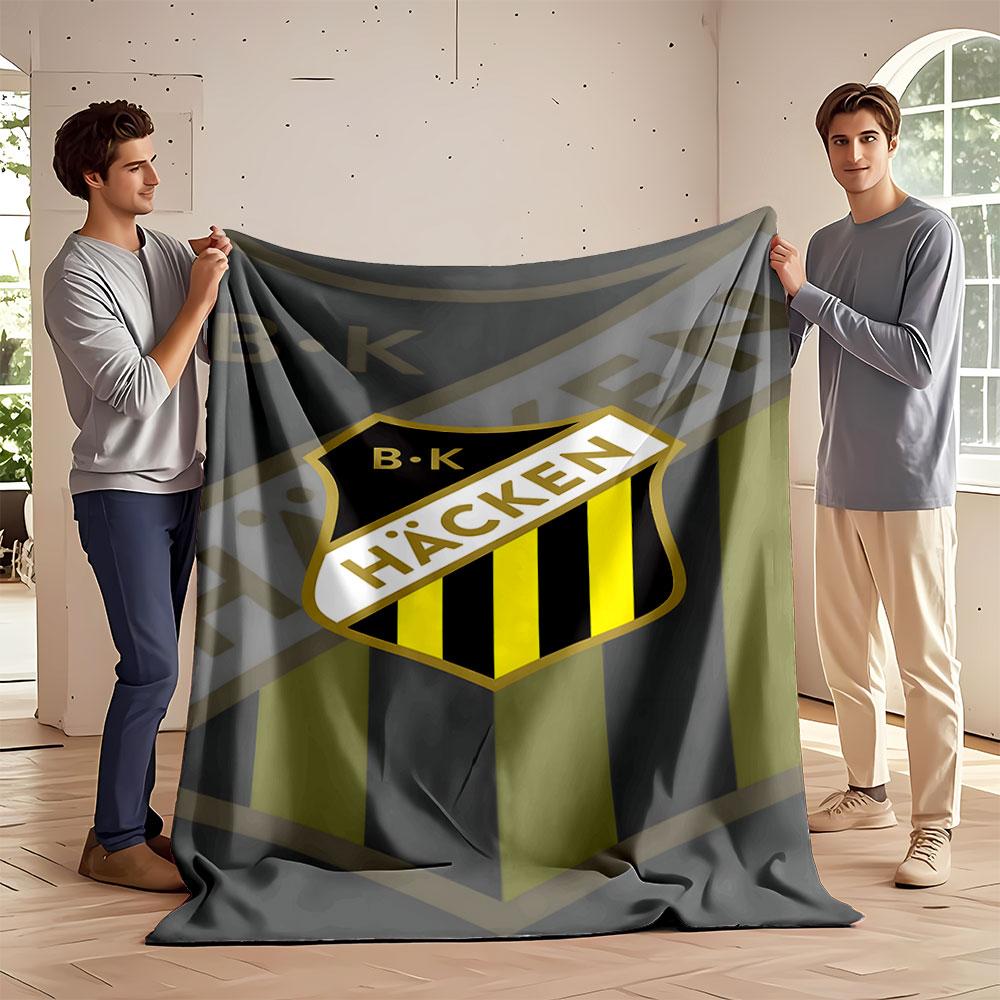 Black and Yellow Häcken Logo print blanket soft and cozy perfect for the living room bed sofa or a nap,gift