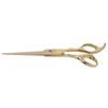 Beard Scissors Stainless Steel Home Barber Shop Portable Hair Cutting Scissors for Men Women GoldFlat Scissors