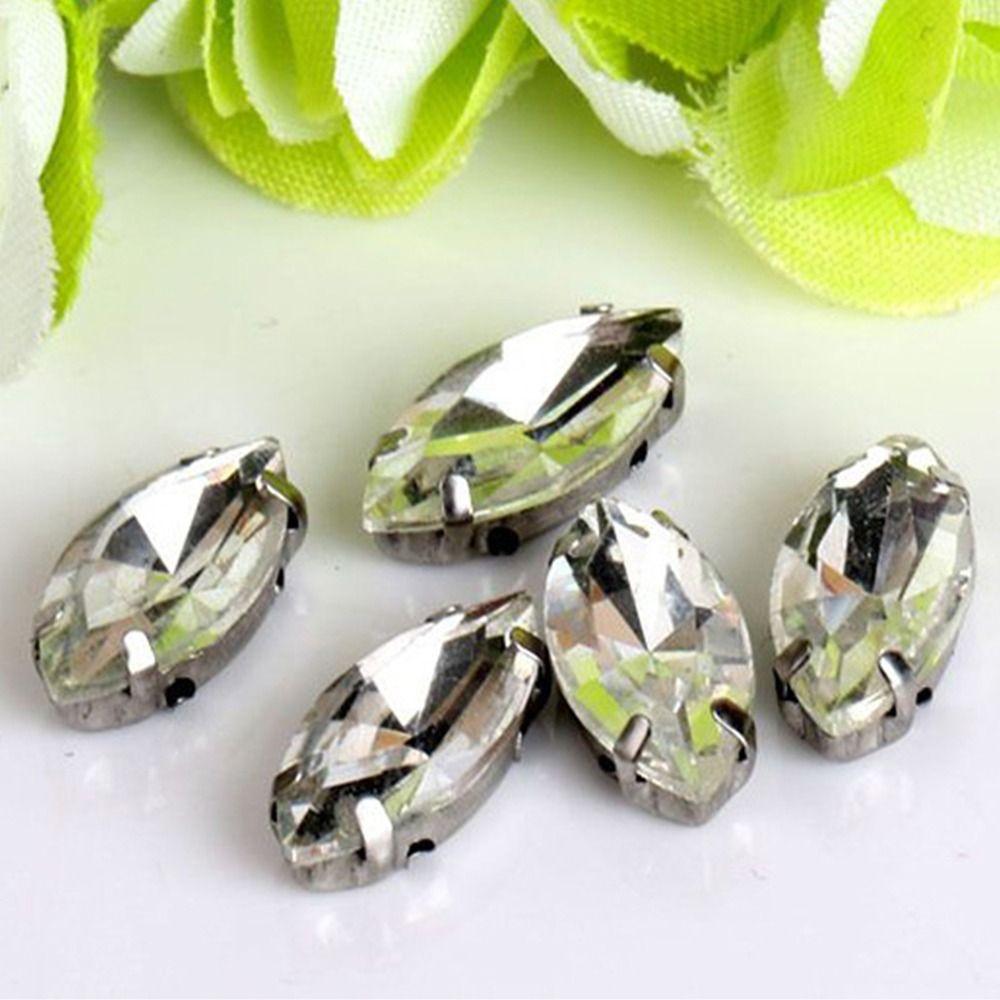 50Pcs/Pack Sew On Glitter Sewing Rhinestones Diamond Beads Ornament  DIY Garment Clothes Shoes