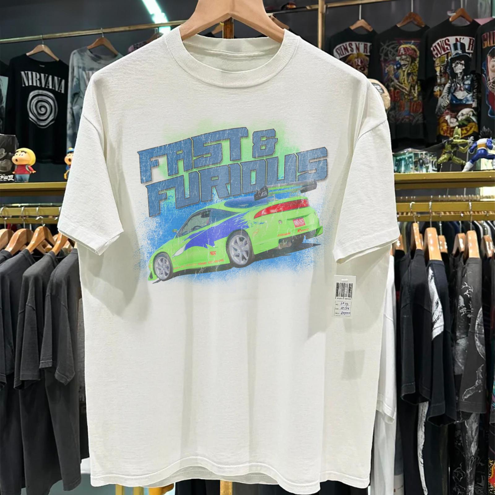 Mitsubishi Eclipse Fast and Furious Paul Walker 100% Cotton T-shirt Mens Tees Top Retro Design Vintage 2XL