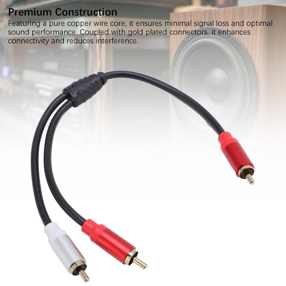 2 Stück 1 Stecker RCA auf 2 Stecker RCA RCA Y Splitterkabel Subwoofer Splitterkabel für Verstärker Lautsprecher
