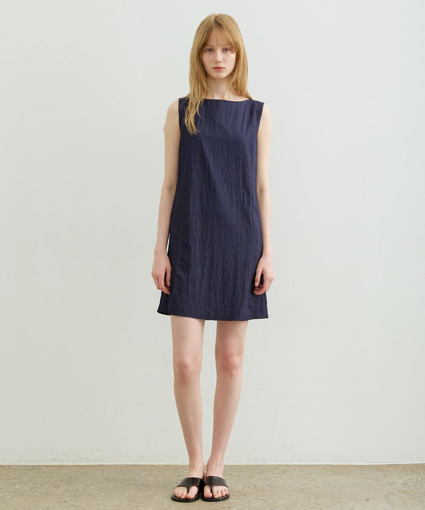 ARTID Crease Boatneck Mini Dress_Navy