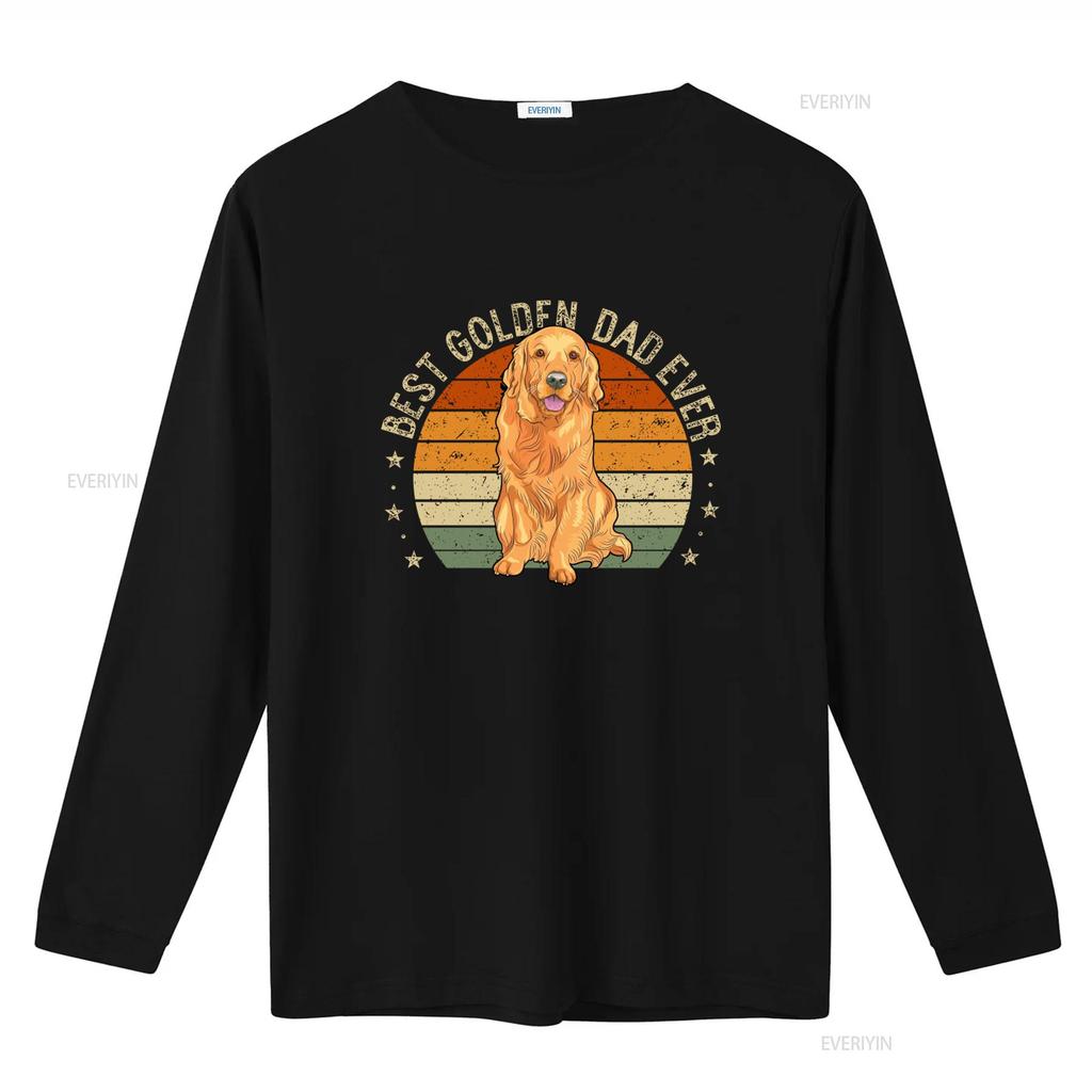 Mens Best Golden Dad Ever Retro Retriever Dog Daddy T Shirt vintage Washed Casual Stylish Unisex Soft homme Versatile