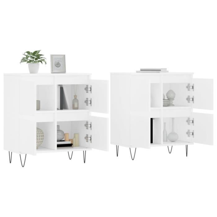 VidaXL Buffets 2 pcs blanc bois d'ingénierie 3190173
