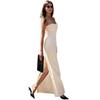 2025 European & American Off-Shoulder Slim Fit Strapless Maxi Dress - Women's Summer Fashion