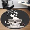 1pc Coffee Skull Office Round Area Rug, Under Office Chairs Bedroom Living Room Home Decor, Room Deco