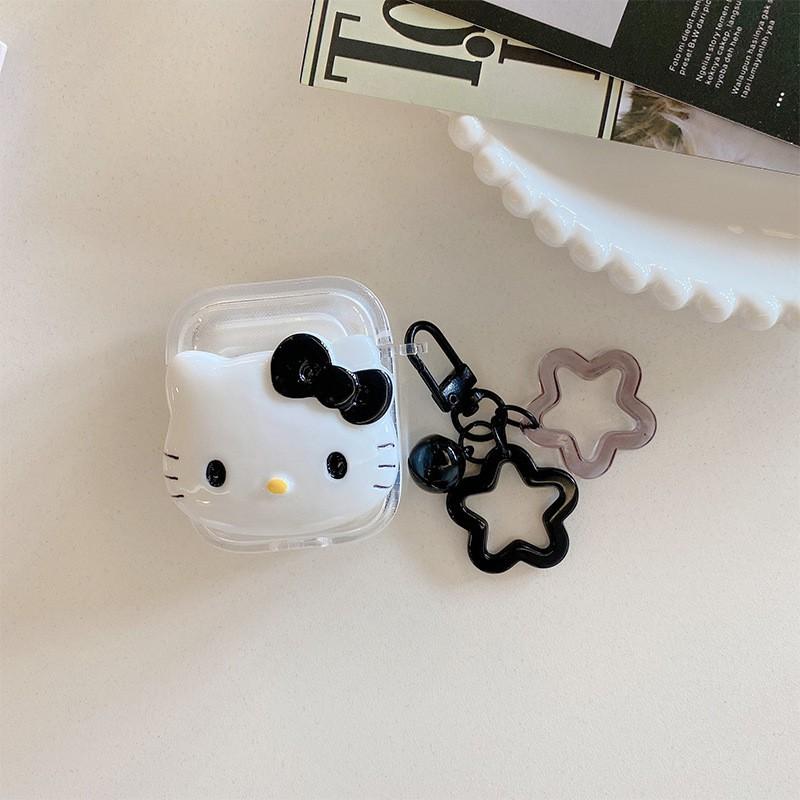 

Cartoon KT Cat Star Pendant Earphone Cover Suitable Apple Airpodspro2 Transparent Airpods3/4 Bell Airpods 3 Generation
