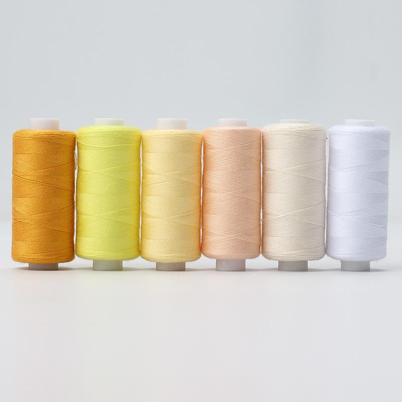 6 Rolls Polyester Sewing Thread Set Assorted Colors Polyester Sewing Machine Thread for Home DIY Manual and Mechanical Sewing