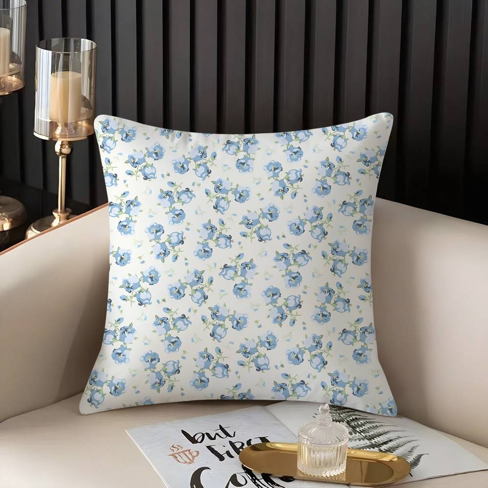 

Fashion Small Florals Pillow Case Home Dorm Chair Back Short Plush Double-sided Printing Office Nap Time Cushion Cover 30cmx30cm